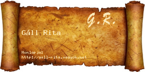 Gáll Rita névjegykártya